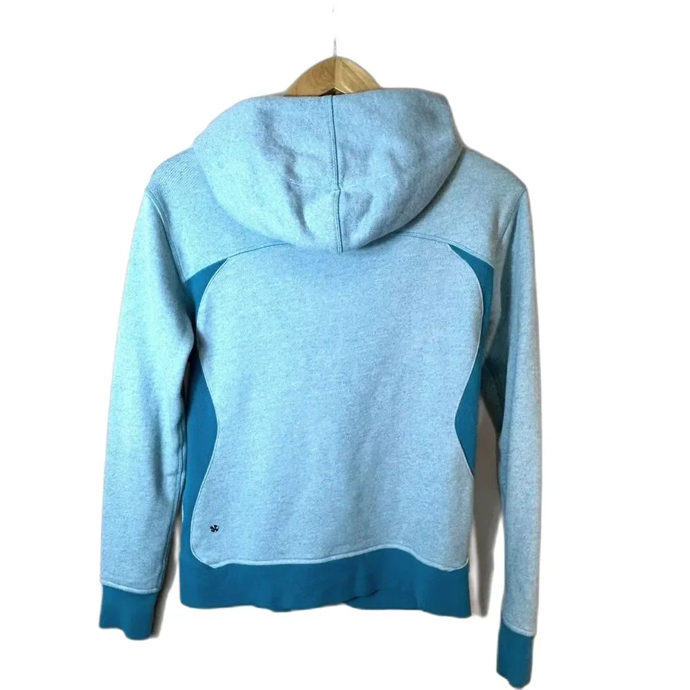 Lululemon On The Daily Women's Turquoise Blue Full Zipper Hooded Jacket Size 8